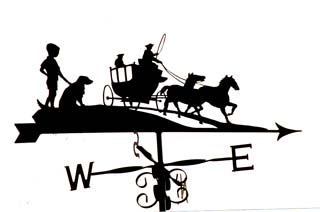 Horse and Carriage with Boy weathervane